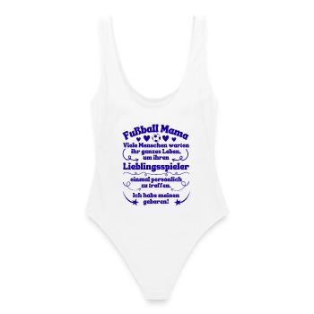 Fußball Mama Lieblingsspieler geboren in blau - Frauen Badeanzug - Weiß - Hinten - AI Model Female 172 dark (172cm)