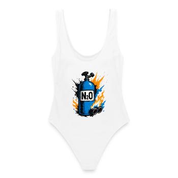 N2O Bottle Racing, maillot Nitro Power - Maillot de bain femme - blanc - Dos - AI Model Female 172 dark (172cm)