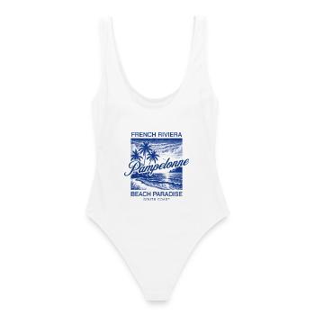Pampelonne Beach Blaue Riviera - Frauen Badeanzug - Weiß - Hinten - AI Model Female 172 dark (172cm)