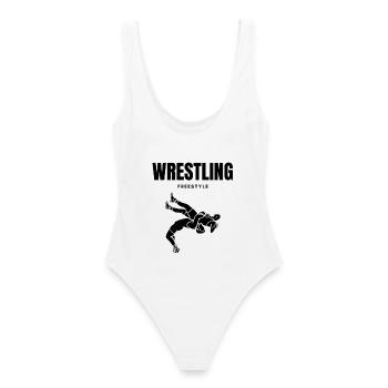 LUTTE LIBRE – PLUS QU’UN SPORT - Maillot de bain femme - blanc - Dos - AI Model Female 172 dark (172cm)