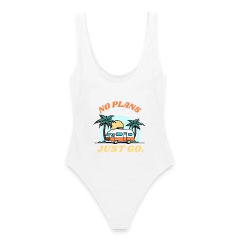 Pas de plans – il suffit de partir en voiture - Maillot de bain femme - blanc - Dos - AI Model Female 172 dark (172cm)