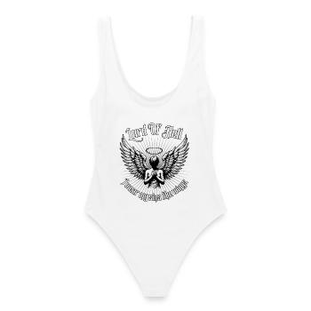 Halo des ailes du Seigneur de l’Enfer - Maillot de bain femme - blanc - Dos - AI Model Female 172 dark (172cm)