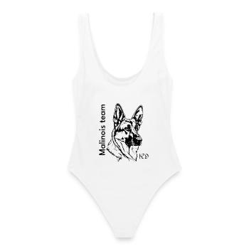 Malinois Team - Maillot de bain femme - blanc - Dos - AI Model Female 172 dark (172cm)
