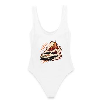 Drift Sports Car Urban Skyline - Maillot de bain femme - blanc - Dos - AI Model Female 172 dark (172cm)