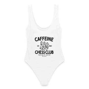 Caffeine Chess Club Chess Coffee Chess Player - Women's Swimsuit - white - Back - AI Model Female 172 dark (172cm)