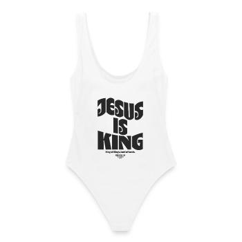 Jesus Is King Christian Bible Verse Faith - Women's Swimsuit - white - Back - AI Model Female 172 dark (172cm)
