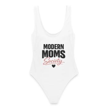 Modern Moms Society stilvolles Mama Statement - Frauen Badeanzug - Weiß - Hinten - AI Model Female 172 dark (172cm)