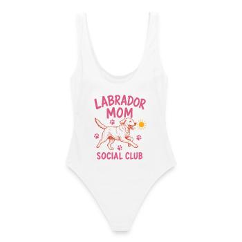Chemise de maman de chien du club social de labrador - Maillot de bain femme - blanc - Dos - AI Model Female 172 dark (172cm)