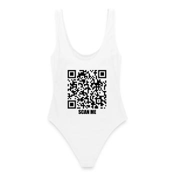 Message de citation – Trois secondes - Maillot de bain femme - blanc - Dos - AI Model Female 172 dark (172cm)