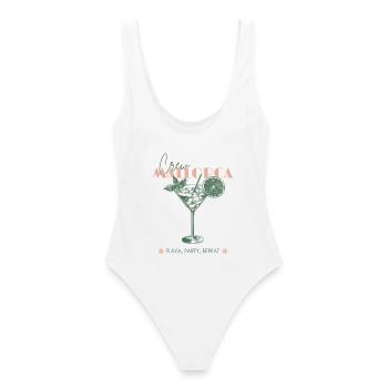 Enterrement de vie de garçon de Majorque, vacances plage Girls Trip Malle - Maillot de bain femme - blanc - Dos - AI Model Female 172 dark (172cm)