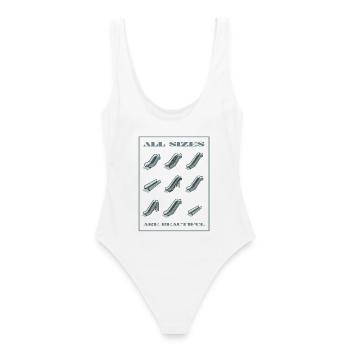 ALL SIZES ARE BEAUTIFUL - Escalators Blue/Grey - Women's Swimsuit - white - Back - AI Model Female 172 dark (172cm)