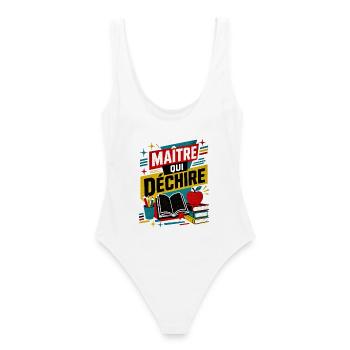 maitre qui dechire  - Maillot de bain femme - blanc - Dos - AI Model Female 172 dark (172cm)