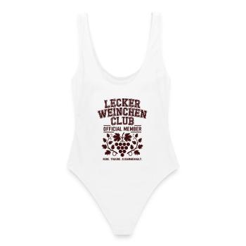 Wein Lecker Weinchen Club Weinliebhaber Rotwein - Frauen Badeanzug - Weiß - Hinten - AI Model Female 172 dark (172cm)