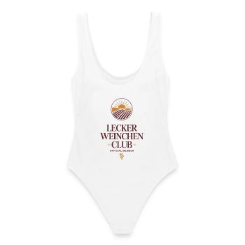 Wein Lecker Weinchen Club Weinliebhaber Rotwein - Frauen Badeanzug - Weiß - Hinten - AI Model Female 172 dark (172cm)