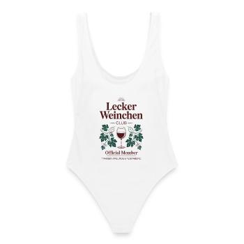 Wein Lecker Weinchen Club Weinliebhaber Rotwein - Frauen Badeanzug - Weiß - Hinten - AI Model Female 172 dark (172cm)