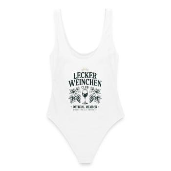 Wein Lecker Weinchen Club Weinliebhaber Rotwein - Frauen Badeanzug - Weiß - Hinten - AI Model Female 172 dark (172cm)