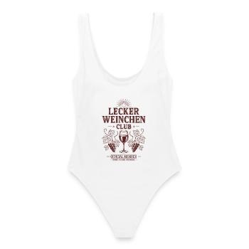 Wein Lecker Weinchen Club Weinliebhaber Rotwein - Frauen Badeanzug - Weiß - Hinten - AI Model Female 172 dark (172cm)