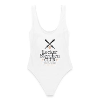 Lecker Bierchen Club Bier Spruch JGA Malle Bier - Frauen Badeanzug - Weiß - Hinten - AI Model Female 172 dark (172cm)