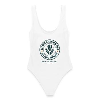 Lecker Bierchen Club Bier Spruch JGA Malle Bier - Frauen Badeanzug - Weiß - Hinten - AI Model Female 172 dark (172cm)