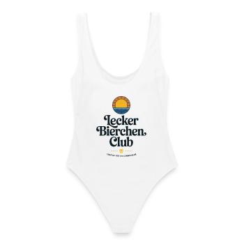 Lecker Bierchen Club Bier Spruch JGA Malle Bier - Frauen Badeanzug - Weiß - Hinten - AI Model Female 172 dark (172cm)