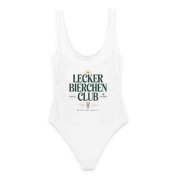 Lecker Bierchen Club Bier Spruch JGA Malle Bier - Frauen Badeanzug - Weiß - Hinten - AI Model Female 172 dark (172cm)