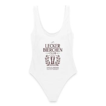Lecker Bierchen Club Bier Spruch JGA Malle Bier - Frauen Badeanzug - Weiß - Hinten - AI Model Female 172 dark (172cm)