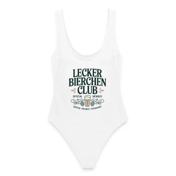 Lecker Bierchen Club Bier Spruch JGA Malle Bier - Frauen Badeanzug - Weiß - Hinten - AI Model Female 172 dark (172cm)