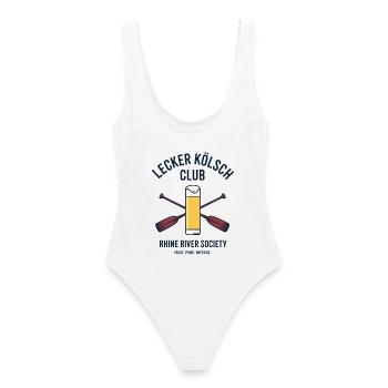 Lecker Kölsch Club Kölle Kölner Bier Brauhaus Köln - Frauen Badeanzug - Weiß - Hinten - AI Model Female 172 dark (172cm)
