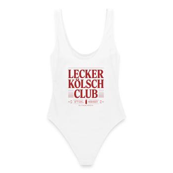 Lecker Kölsch Club Kölle Kölner Bier Brauhaus Köln - Frauen Badeanzug - Weiß - Hinten - AI Model Female 172 dark (172cm)