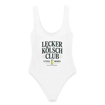 Lecker Kölsch Club Kölle Kölner Bier Brauhaus Köln - Frauen Badeanzug - Weiß - Hinten - AI Model Female 172 dark (172cm)