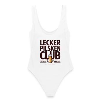 Bier Lecker Pilsken Club Ruhrpott Pils Bierchen - Frauen Badeanzug - Weiß - Hinten - AI Model Female 172 dark (172cm)