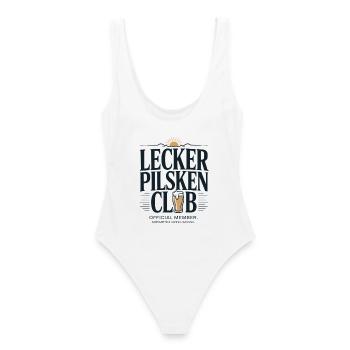 Bier Lecker Pilsken Club Ruhrpott Pils Bierchen - Frauen Badeanzug - Weiß - Hinten - AI Model Female 172 dark (172cm)