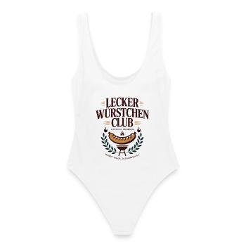 Würstchen Club Bratwurst Grillen JGA Grillmeister - Frauen Badeanzug - Weiß - Hinten - AI Model Female 172 dark (172cm)