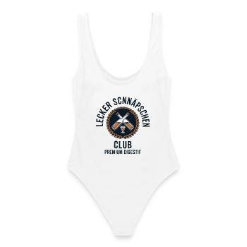 Lecker Schnäpschen Club Kneipe Saufen JGA Schnaps - Frauen Badeanzug - Weiß - Hinten - AI Model Female 172 dark (172cm)