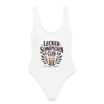 Lecker Schnäpschen Club Kneipe Saufen JGA Schnaps - Frauen Badeanzug - Weiß - Hinten - AI Model Female 172 dark (172cm)