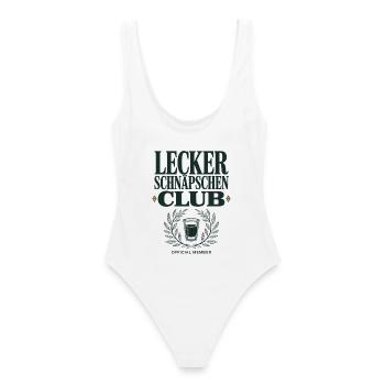 Lecker Schnäpschen Club Kneipe Saufen JGA Schnaps - Frauen Badeanzug - Weiß - Hinten - AI Model Female 172 dark (172cm)