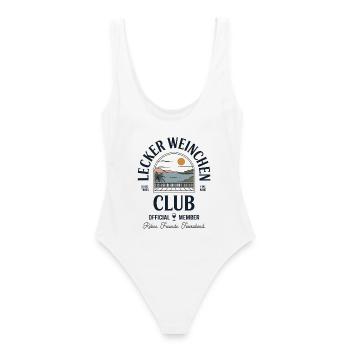 Wein Lecker Weinchen Club Weinliebhaber JGA Wein - Frauen Badeanzug - Weiß - Hinten - AI Model Female 172 dark (172cm)