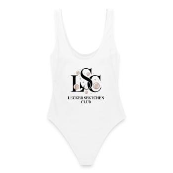 Sekt Lecker Sektchen Club Prosecco JGA Mädelsabend - Frauen Badeanzug - Weiß - Hinten - AI Model Female 172 dark (172cm)