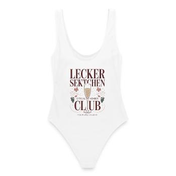 Sekt Lecker Sektchen Club Prosecco JGA Mädelsabend - Frauen Badeanzug - Weiß - Hinten - AI Model Female 172 dark (172cm)