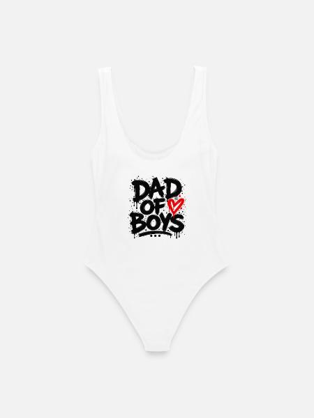 Papa von Jungs – Stolzer Papa Geschenkidee - Frauen Badeanzug - Weiß