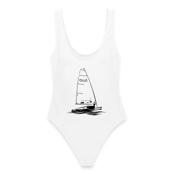 RS aero Segeljolle Segelboot Regatta Segeln Sport - Frauen Badeanzug - Weiß - Hinten - AI Model Female 172 dark (172cm)