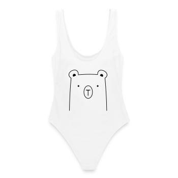 Ours Ours Ours câlin idée cadeau - Maillot de bain femme - blanc - Dos - AI Model Female 172 dark (172cm)
