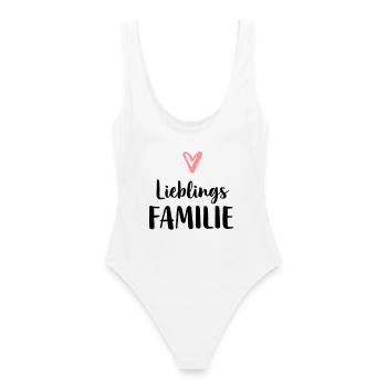 Familie Lieblingsfamilie Liebe Herz Geschenk - Frauen Badeanzug - Weiß - Hinten - AI Model Female 172 dark (172cm)