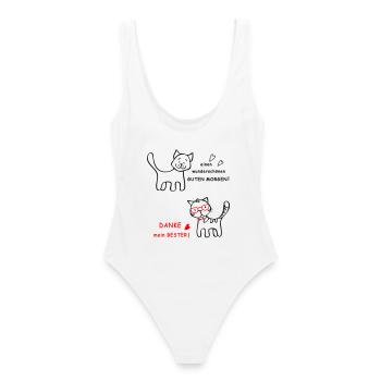 Bonjour chien et chat - Maillot de bain femme - blanc - Dos - AI Model Female 172 dark (172cm)