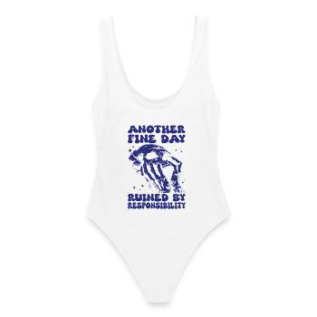 Squelette Crâne Responsabilité Halloween - Maillot de bain femme - blanc - Dos - AI Model Female 172 dark (172cm)
