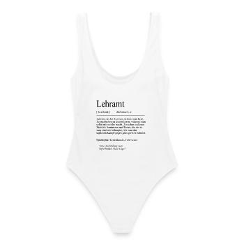 Unispruch "Lehramt" Student Geschenk, Studenten - Frauen Badeanzug - Weiß - Hinten - AI Model Female 172 dark (172cm)