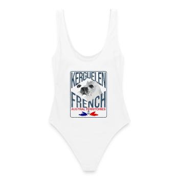 Kerguelen French Australe terrotories - Maillot de bain femme - blanc - Dos - AI Model Female 172 dark (172cm)