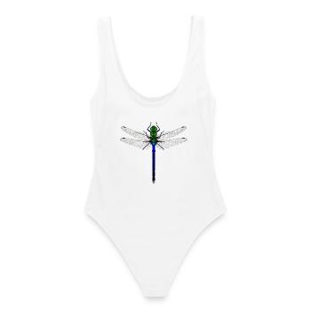 Neon Dragonfly Kybalion Combination Design Woman - Frauen Badeanzug - Weiß - Hinten - AI Model Female 172 dark (172cm)