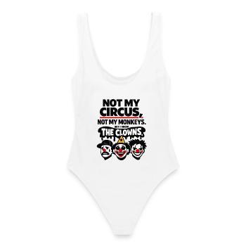 Not My Circus Not My Monkeys Statement - Frauen Badeanzug - Weiß - Hinten - AI Model Female 172 dark (172cm)