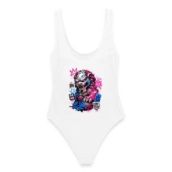Graffiti Foo Dog Street Guardian - Frauen Badeanzug - Weiß - Hinten - AI Model Female 172 dark (172cm)
